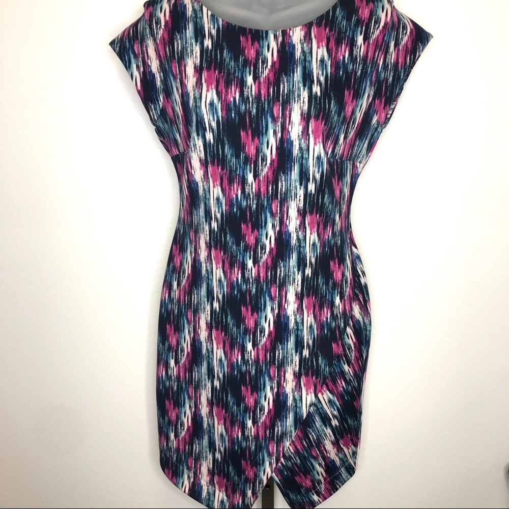 Attention Bodycon Scuba Abstract Print Dress